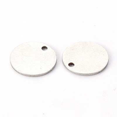 Non-Tarnish 201 Stainless Steel Stamping Blank Tag Pendants STAS-T058-12mm-P-1