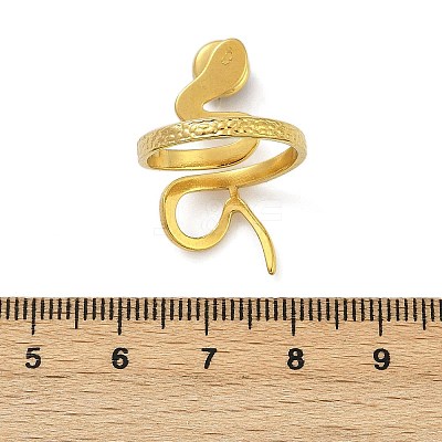 316 Stainless Steel with Natural Mixed Gemstone Cuff Rings RJEW-Z098-01G-07-1