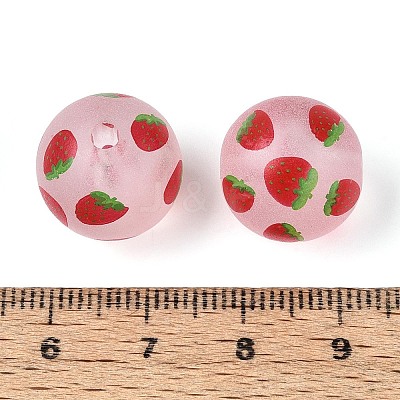 Transparent Frosted Acrylic Beads FACR-T008-03C-1