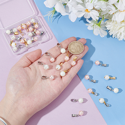 32Pcs Shell Pearl Pendants PALLOY-PH01823-1