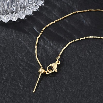 1MM Brass Box Chain Adjustable Slider Necklaces for Women KK-CBA4FD4-17G-1