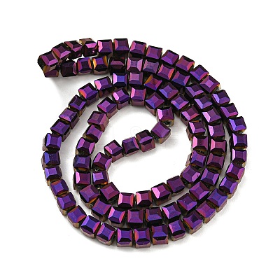 Electroplate Glass Beads Strands EGLA-D018-6x6mm-84-1