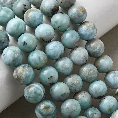 Natural Larimar Beads Strands G-B156-A01-8mm-1