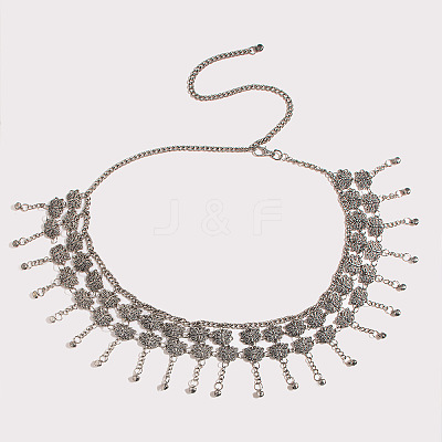 Tibetan Style Butterfly Zinc Alloy Tassel Waist Belly Chains for Women FS-WG3E192-01-1