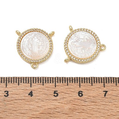 Brass Micro Pave Clear Cubic Zirconia Chandelier Component Links CU-CBA5585-03G-03-1