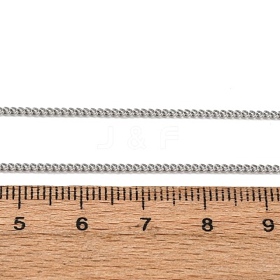 1.5MM 304 Stainless Steel Curb Chain Necklaces NJEW-T016-28P-1