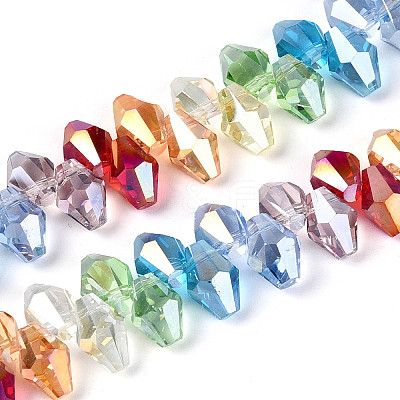 Electroplate Transparent Glass Beads Strands EGLA-N025-03A-A01-1