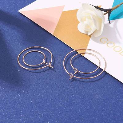 30Pcs 5 Size 316L Surgical Stainless Steel Hoop Earring Findings STAS-ZZ0001-03G-1