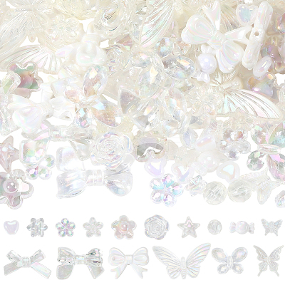 160Pcs 16 Styles Mixed Styles Acrylic Beads OACR-PA0001-77A-1