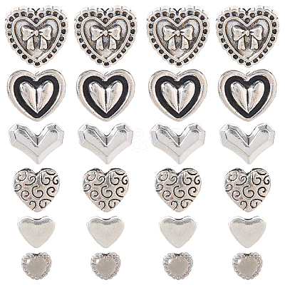 120Pcs 6 Styles Tibetan Style Alloy Beads TIBE-SP0001-22B-1