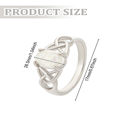 2Pcs Oval Resin Finger Rings RJEW-LP0001-40-1
