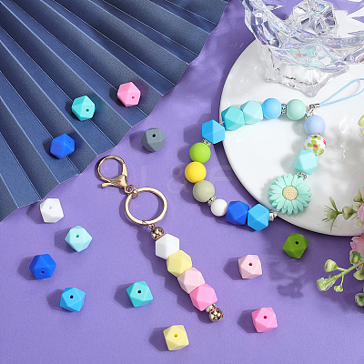 60Pcs 10 Colors Food Grade Eco-Friendly Silicone Beads SIL-SP0001-05-1