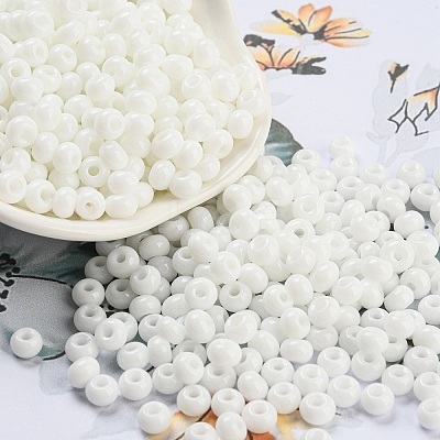 Imitation Jade 3/0 Glass Seed Beads SEED-Z001-A-B01-1