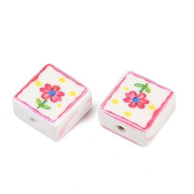 Printed Handmade Porcelain Beads LS-PORC-G016-04A-1