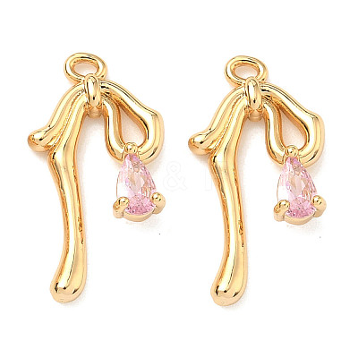 Brass Micro Pave Cubic Zirconia Pendants KK-A281-11G-02-1