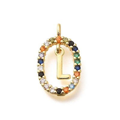 Brass Micro Pave Cubic Zirconia Pendants ZIRC-P123-01G-L02-1