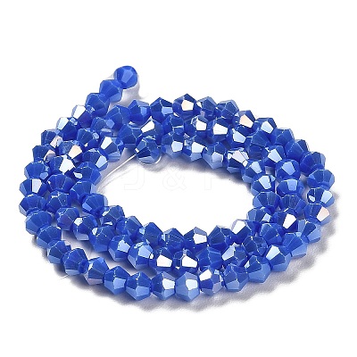 Opaque Solid Color Electroplate Glass Beads Strands GLAA-F029-P4mm-A11-1