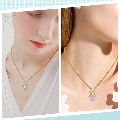 8Pcs Brass Micro Pave Cubic Zirconia Pendants FIND-BBC0004-28B-02-1