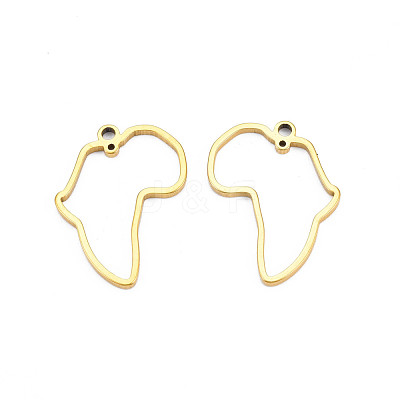 Ion Plating(IP) Africa Map 201 Stainless Steel Connector Charms STAS-T063-168G-1