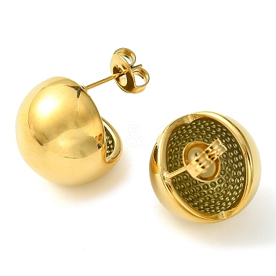 Ion Plating(IP) 304 Stainless Steel Round Stud Earrings EJEW-Z038-10G-1