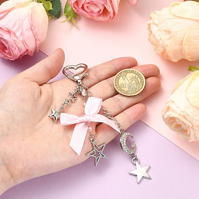 Alloy Rhinestone & Glass & CCB Plastic & Polyester Pendant Decorations HJEW-YW00504-1