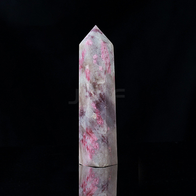Natural Plum Blossom Tourmaline Pointed Prism Bar Home Display Decoration G-PW0007-101C-1