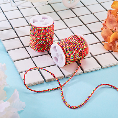 2 Rolls Multi-Color Decorative Nylon Twisted Cord NWIR-TADJ0001-04B-1
