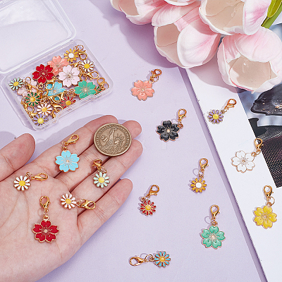 32Pcs 16 Styles Alloy Enamel Shoes Charms HJEW-PH01947-1