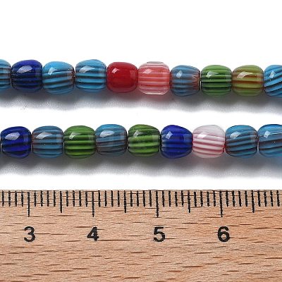 Handmade Millefiori Lampwork Beads Strands LAMP-F035-07-1
