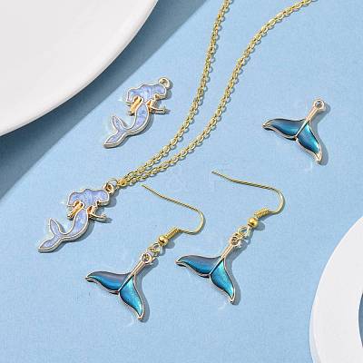 50Pcs 2 Style Alloy Enamel Pendants ENAM-LS0001-10LG-1