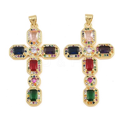 Brass Micro Pave Cubic Zirconia Pendants CU-CBADC6C-13G-08-1