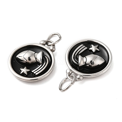 304 Stainless Steel Enamel Pendants STAS-A080-43P-10-1