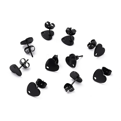 304 Stainless Steel Stud Earring Findings Ion Plating(IP) STAS-I183-07A-07EB-1