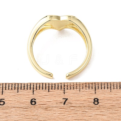 Brass Enamel Cuff Rings for Women RJEW-K264-04G-1