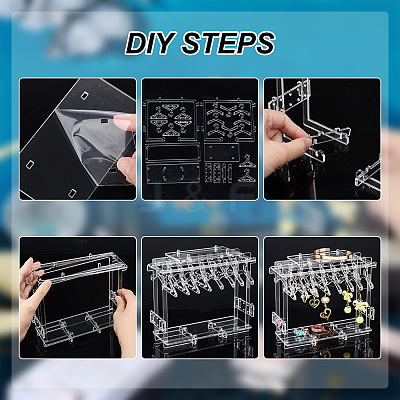 1 Set Transparent Acrylic Earring Display Stands EDIS-PH0001-28-1