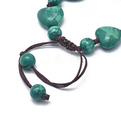 Synthetic Turquoise Braided Bead Bracelets BJEW-K212-D-1