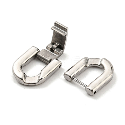 Non-Tarnish 304 Stainless Steel Fold Over Clasps STAS-D026-01B-P-1
