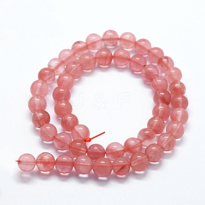 Cherry Quartz Glass Beads Strands G-I199-28-6mm-1