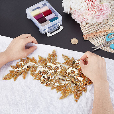 Flower Sequin Embroidery For Clothes Fabric Decoration Badge DIY-WH0899-104-1