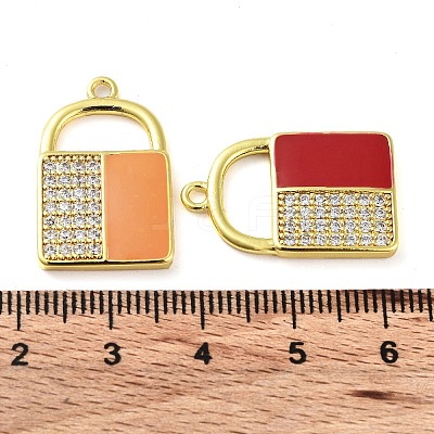 Brass Micro Pave Clear Cubic Zirconia Pendants KK-F871-10G-1