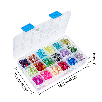 DIY Baking Paint Crackle Glass Beads Stretch Bracelet Making Kits DIY-PH0004-54B-1