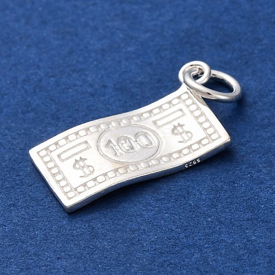 925 Sterling Silver Paper Money Pendants STER-G045-09S-1