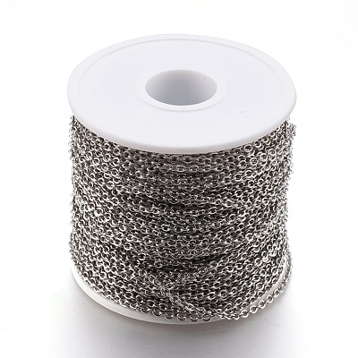 Tarnish Resistant 304 Stainless Steel Cable Chains CHS-R002-0.6mm-1