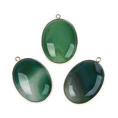 Dyed Natural Agate Pendants G-Q606-90B-G-1
