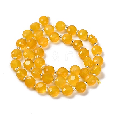 Natural Yellow Agate Beads Strands G-B153-A03-1