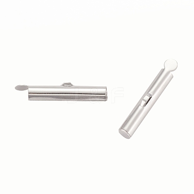 Brass Slide On End Clasp Tubes KK-P031-12P-1