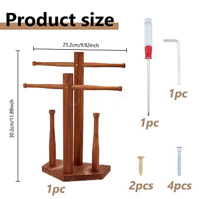 Baseball Wooden Jewelry Ring Display Tower Stands ODIS-WH0086-223A-1