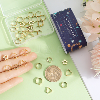 48Pcs 6 Styles Brass Bead Frame KK-SC0004-62-1