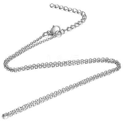 Non-Tarnish 304 Stainless Steel Cable Chain Necklace STAS-T040-PJ206-55-1