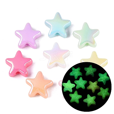 Luminous Opaque UV Plating Acrylic Beads OACR-Q204-22-1